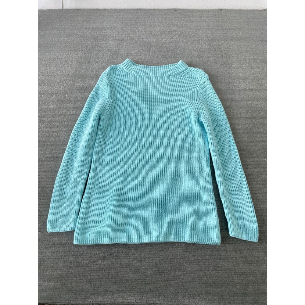 Talbots Sweater Women M Pastel Blue Knit Tunic Ribbed Spring Minimalist Classic
